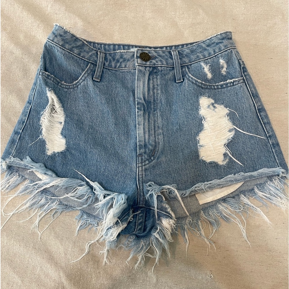 Mumu Blue Houston high waisted shorts size 26